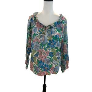 J. Crew Long Sleeve Spring Floral Top Large